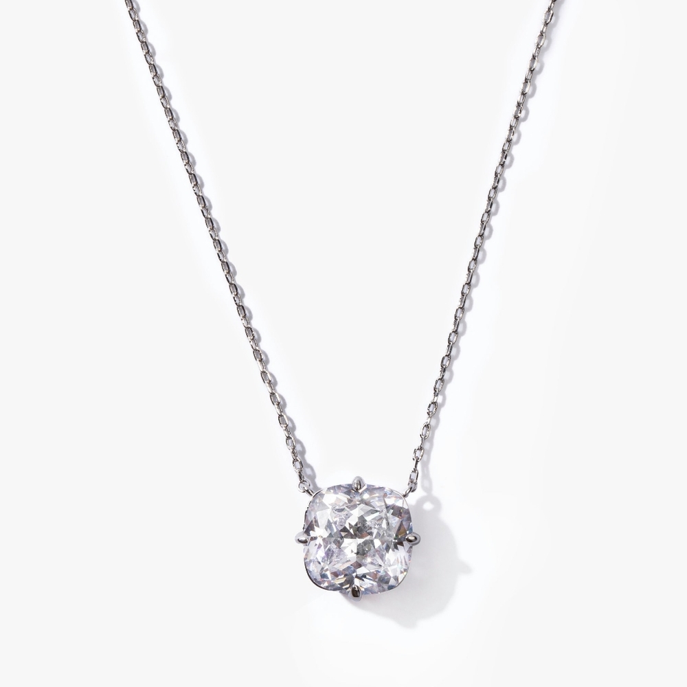 Melinda Maria The Grand Empress Cushion Cut Necklace - Silver New FIRM ✨️